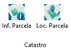 Grupo Catastro con los botones Inf. Parcela y Loc. Parcela