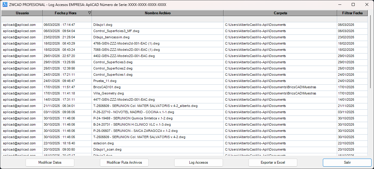 Gestión de proyectos DWG con búsqueda de archivos y control de tiempos en DWGExplorer